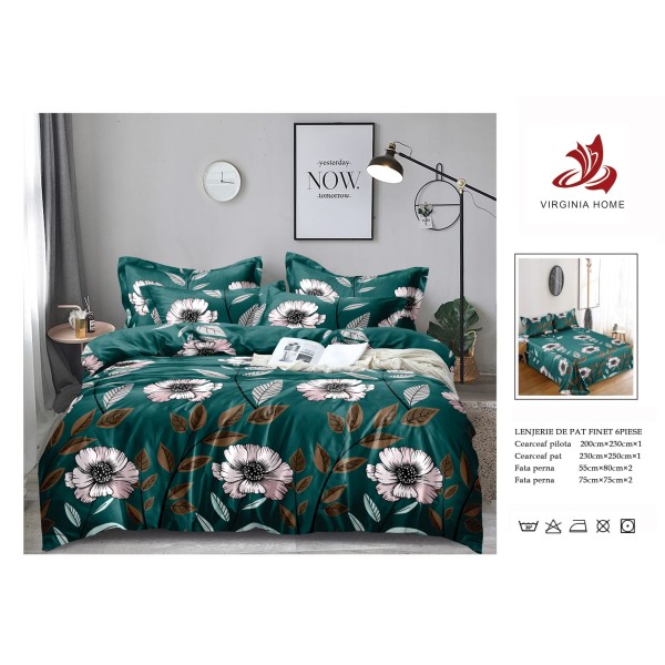 Oferta TRIO Lenjerie de pat din finet  formata din 6 piese LFOTM41