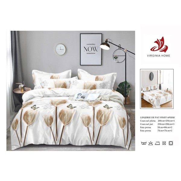 Oferta TRIO Lenjerie de pat din finet  formata din 6 piese LFOTM44