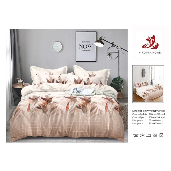 Oferta TRIO Lenjerie de pat din finet  formata din 6 piese LFOTM46