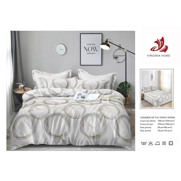 Oferta TRIO Lenjerie de pat din finet  formata din 6 piese LFOTM47