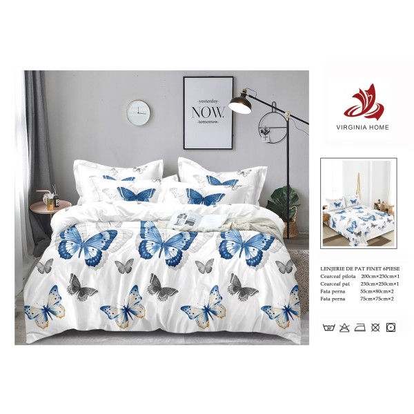 Oferta TRIO Lenjerie de pat din finet  formata din 6 piese LFOTM48