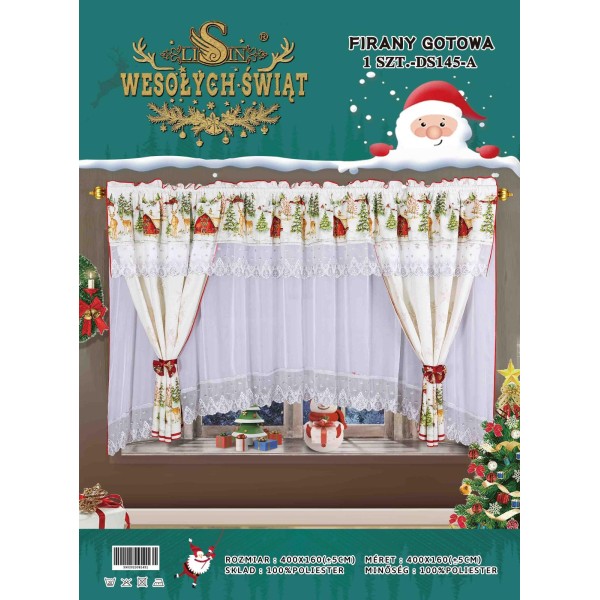 SET PERDEA CU DRAPERIE MOTIVE CRACIUN PMC2 SET PERDEA CU DRAPERIE MOTIVE CRACIUN PMC2