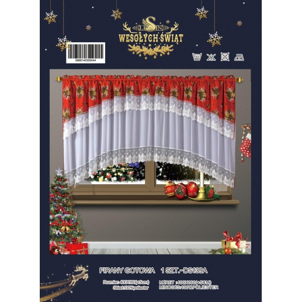 SET PERDEA CU DRAPERIE MOTIVE CRACIUN PMC3 SET PERDEA CU DRAPERIE MOTIVE CRACIUN PMC3