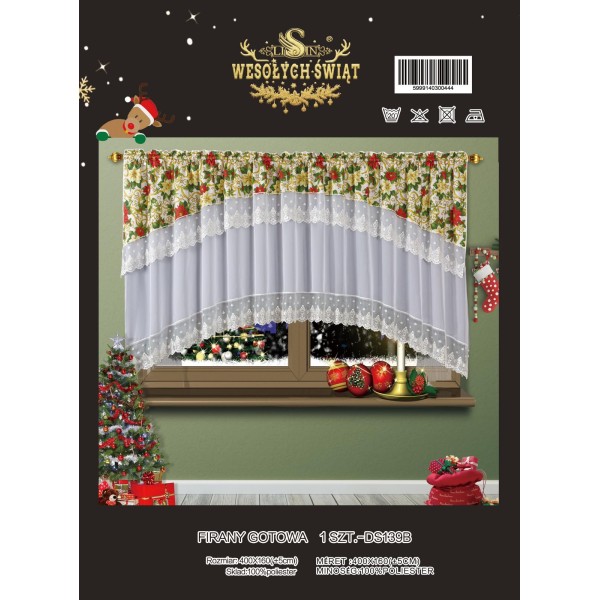 SET PERDEA CU DRAPERIE MOTIVE CRACIUN PMC4 SET PERDEA CU DRAPERIE MOTIVE CRACIUN PMC4