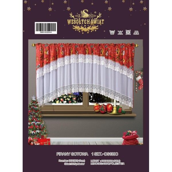 SET PERDEA CU DRAPERIE MOTIVE CRACIUN PMC5 SET PERDEA CU DRAPERIE MOTIVE CRACIUN PMC5