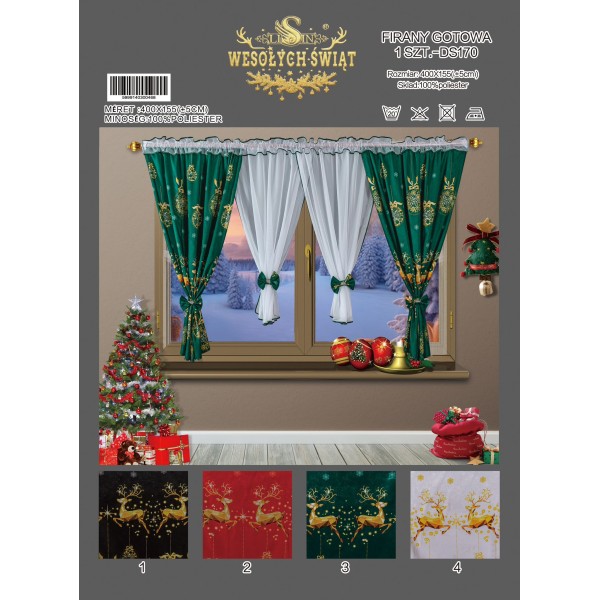 SET PERDEA CU DRAPERIE MOTIVE CRACIUN PMC9 SET PERDEA CU DRAPERIE MOTIVE CRACIUN PMC9