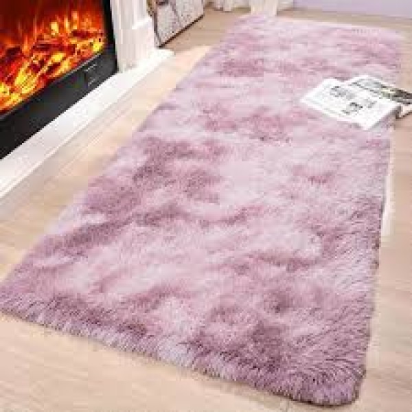 Traversa antiderapantă fluffy ,Covor pufos, moale, compatibil multiple spatii si stiluri, grosime 4cm,150cm x 200, mov degrade