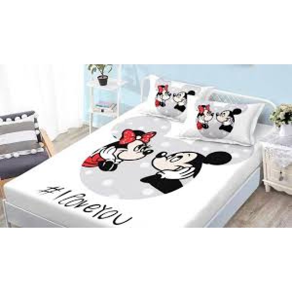 Set husa de pat dublu cu elastic si 2 fete de perna 140X200 Set husa de pat dublu cu elastic si 2 fete de perna 140X200