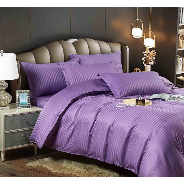 Lenjerie de pat, 2 persoane, damasc, 6 piese, cu elastic, UniDeluxe LDJ6PE4 Lenjerie de pat, 2 persoane, damasc, 6 piese, cu elastic, UniDeluxe LDJ6PE4