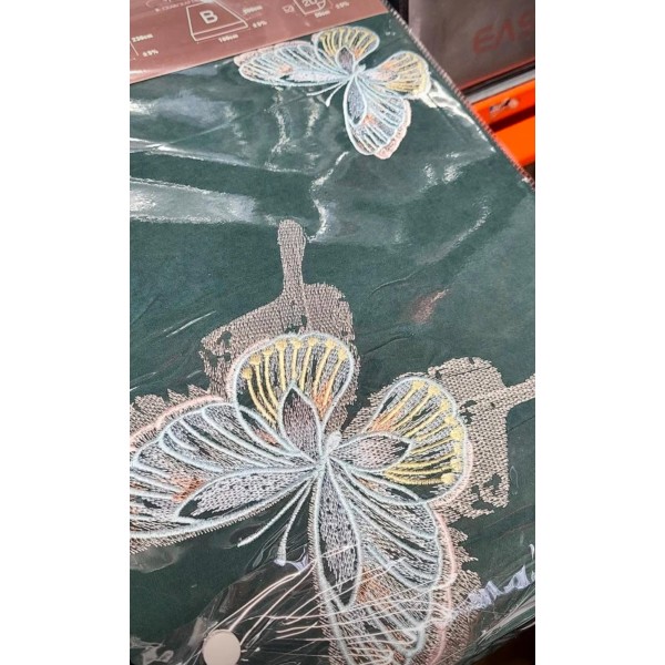 Lenjerii SOFT Brodate din Bumbac Finetat super CATIFELAT 6 piese - Cearceaf ELASTIC, LFC11