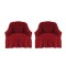 Set 2 huse pentru fotolii creponate cu volan bordo