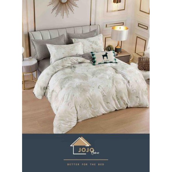 Set Lenjerie Eleganta pentru pat dublu din Bumbac Finet compusa din 6 piese, Cearceaf de pat 230x250cm, J-080