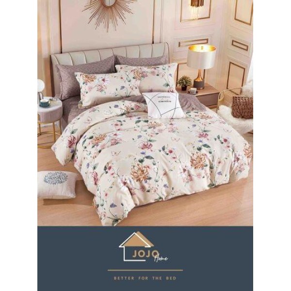 Set Lenjerie Eleganta 6 piese cu elastic din Bumbac Finet, Cearceaf de pat 180x200cm, Pat 2 Persoane, LJ-0010