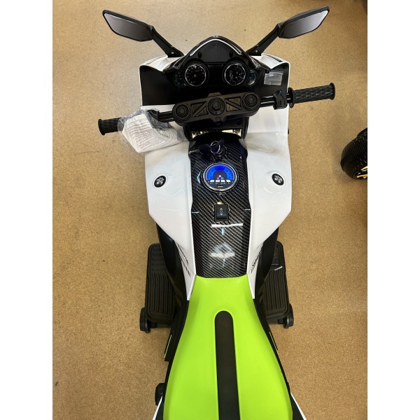 Motocicleta electrica copii, cu 2 locuri, 2 motoare, pornire la cheie, Verde Fluorescent  JM-3188