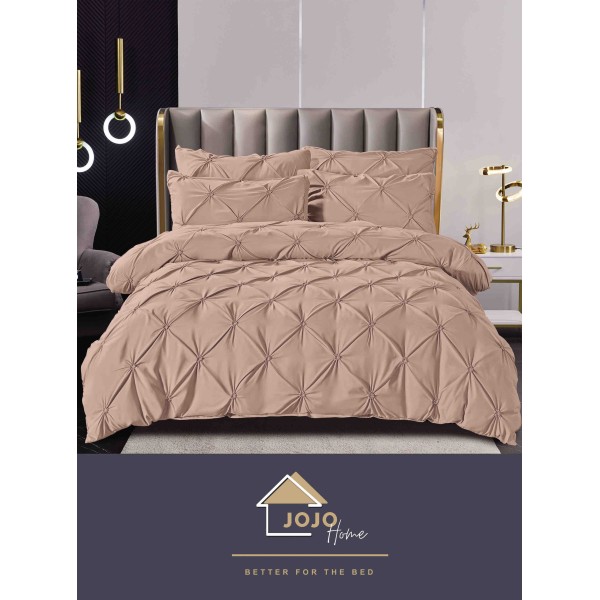 Lenjerie pat dublu, BUMBAC FINET, 6 piese PREMIUM, cu PLIURI CUSUTE 3D , LFPJ11