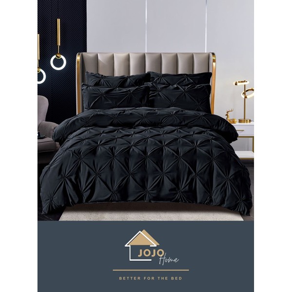 Lenjerie pat dublu, BUMBAC FINET, 6 piese PREMIUM, cu PLIURI CUSUTE 3D , LFPJ13