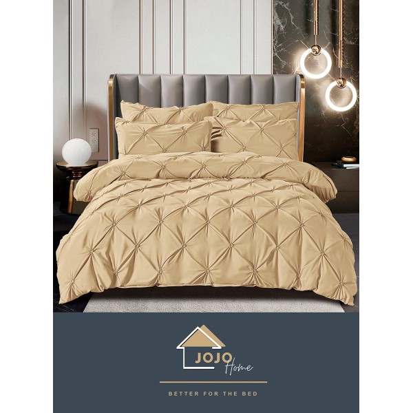 Lenjerie pat dublu, BUMBAC FINET, 6 piese PREMIUM, cu PLIURI CUSUTE 3D , LFPJ14