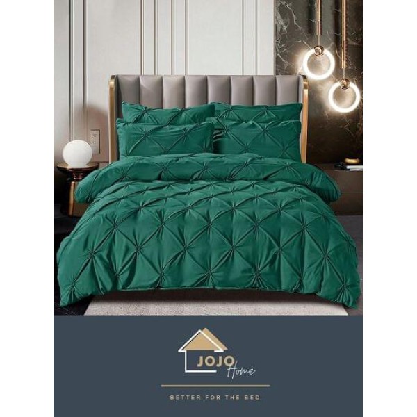 Lenjerie pat dublu, BUMBAC FINET, 6 piese PREMIUM, cu PLIURI CUSUTE 3D , LFPJ19