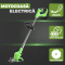 Motocoasa Electrica Teno1175, acumulator 48V, baston telescopic, 3 tipuri de lame pentru taiere, 18000 RPM, autonomie de 2-3 ore, accesorii incluse, verde ME1