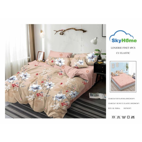Lenjerie De Pat Finet Cu Elastic ,4 piese - LF4PSK1