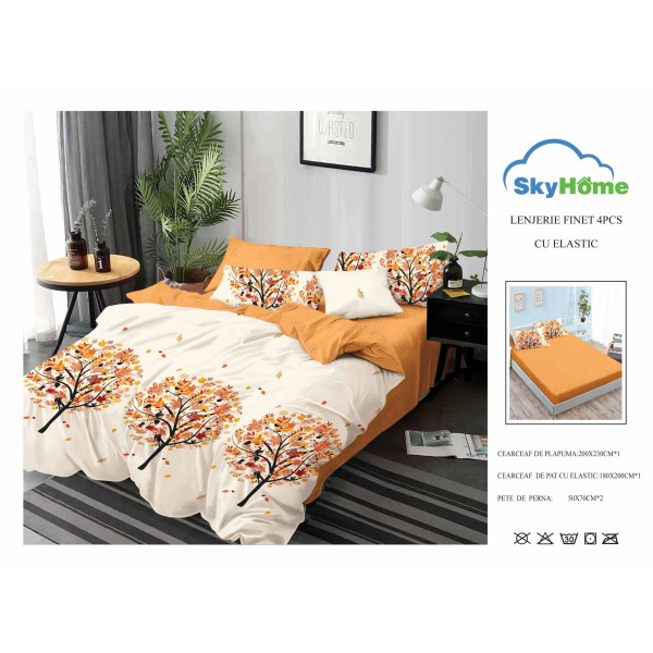 Lenjerie De Pat Finet Cu Elastic 4 piese - LF4PSK4