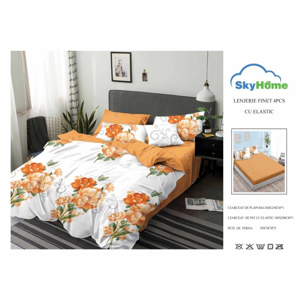 Lenjerie De Pat Finet Cu Elastic 4 piese- LF4PSK7