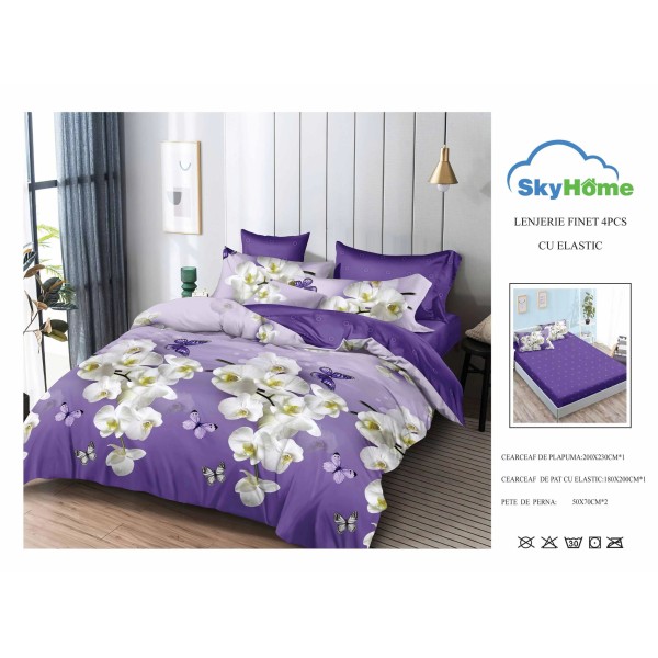 Lenjerie De Pat Finet Cu Elastic 4 piese - LF4PSK10
