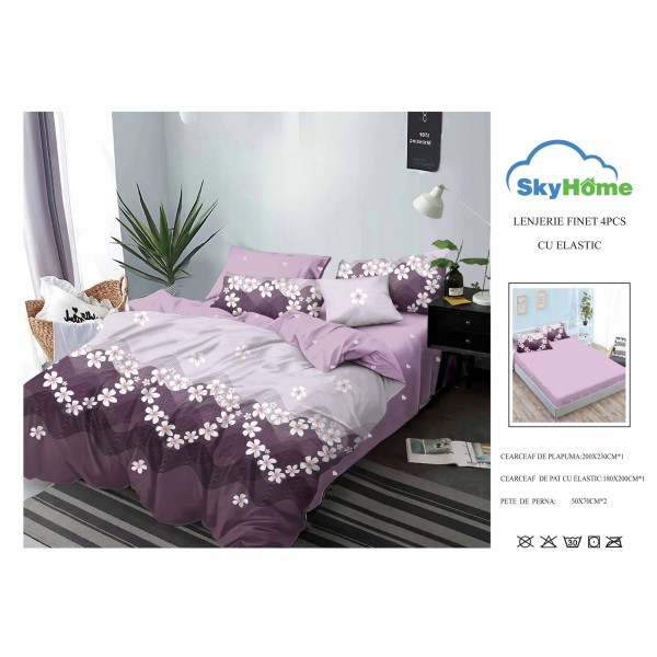 Lenjerie De Pat Finet Cu Elastic 4 piese - LF4PSK13