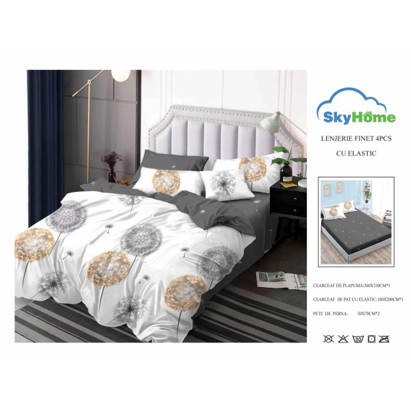 Lenjerie De Pat Finet Cu Elastic 4 piese - LF4PSK14