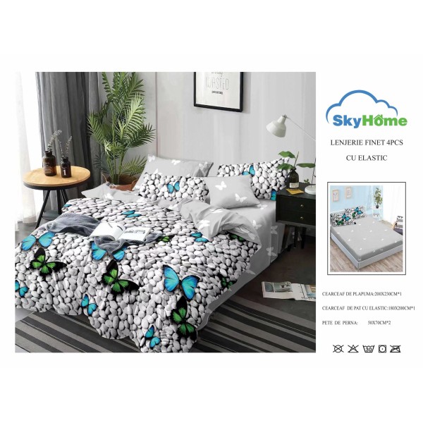 Lenjerie De Pat Finet Cu Elastic 4 piese - LF4PSK15
