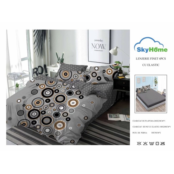 Lenjerie De Pat Finet Cu Elastic 4 piese - LF4PSK16