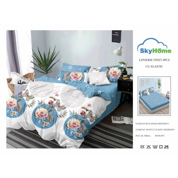 Lenjerie De Pat Finet Cu Elastic 4 piese - LF4PSK18