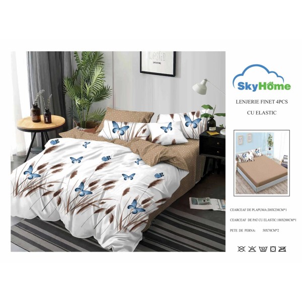 Lenjerie De Pat Finet Cu Elastic 4 piese - LF4PSK21