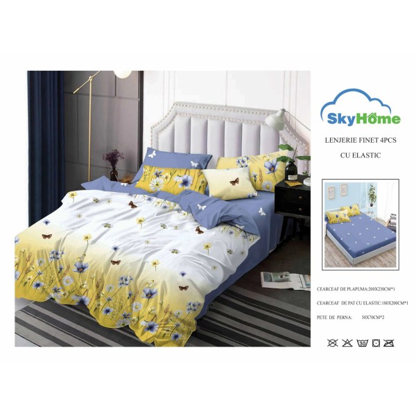 Lenjerie De Pat Finet Cu Elastic 4 piese - LF4PSK22