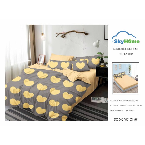 Lenjerie De Pat Finet Cu Elastic 4 piese - LF4PSK23