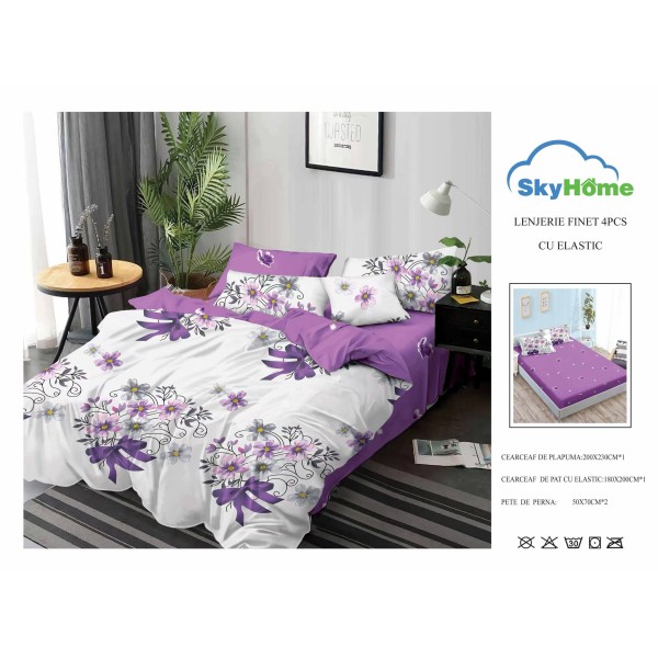 Lenjerie De Pat Finet Cu Elastic 4 piese - LF4PSK24