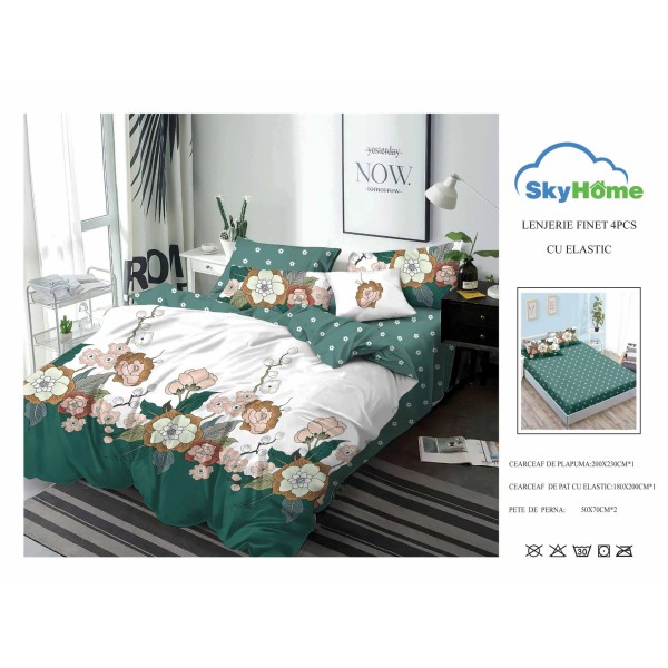 Lenjerie De Pat Finet Cu Elastic 4 piese - LF4PSK29