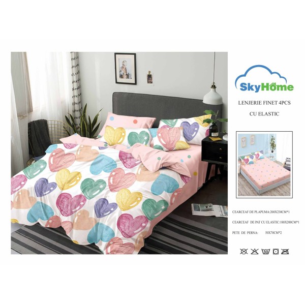 Lenjerie De Pat Finet Cu Elastic 4 piese - LF4PSK31