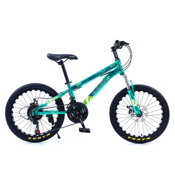Bicicletă Caraiman, roți 20 inch, cadru oțel, frâne pe disc, verde cr20 verde Bicicletă Caraiman, roți 20 inch, cadru oțel, frâne pe disc, verde cr20 verde