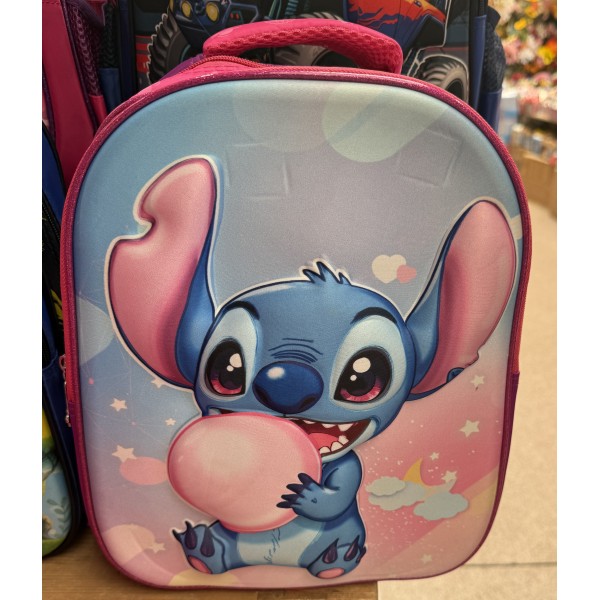Ghiozdan Stitch Disney 3D in Relief Roz cu Mov Ghiozdan Gradinita, Scoala, Vacanta , 33x27x15 GS2