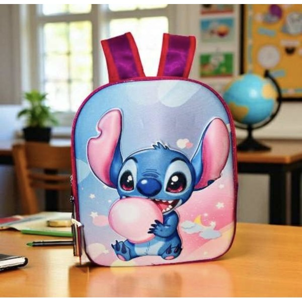 Ghiozdan Stitch Disney 3D in Relief Roz cu Mov Ghiozdan Gradinita, Scoala, Vacanta , 33x27x15 GS2