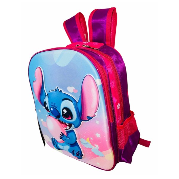 Ghiozdan Stitch Disney 3D in Relief Roz cu Mov Ghiozdan Gradinita, Scoala, Vacanta , 33x27x15 GS2