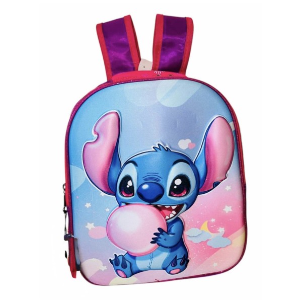 Ghiozdan Stitch Disney 3D in Relief Roz cu Mov Ghiozdan Gradinita, Scoala, Vacanta , 33x27x15 GS2