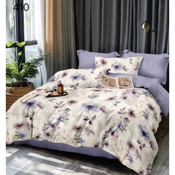 Lenjerie de pat dublu Bumbac FINET, pentru 2 persoane, 6 piese, Cearceaf de pat  230 x 250cm, CF127