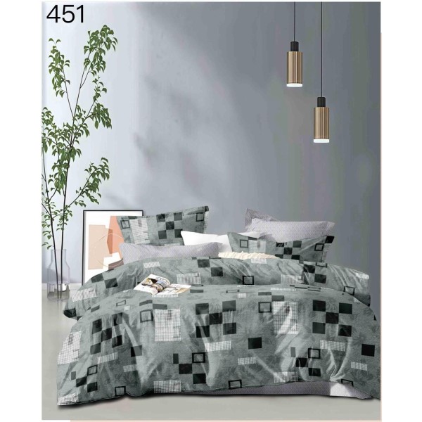 Lenjerie de pat dublu Bumbac FINET, pentru 2 persoane, 6 piese, Cearceaf de pat  230 x 250cm, CF138