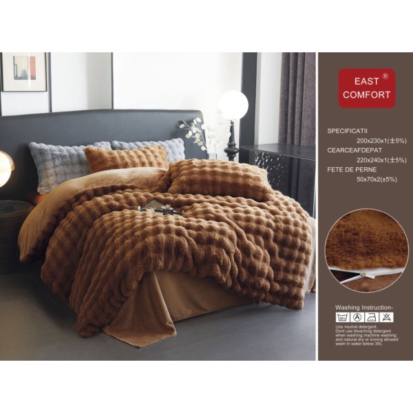 Lenjerie Cocolino pat dublu , 4 piese, BLANA ARTIFICIALA DE IEPURE ICF2 Lenjerie Cocolino pat dublu , 4 piese, BLANA ARTIFICIALA DE IEPURE ICF2