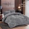 Pilota Cocolino gofrat 3D fluturi, cu blanita asortata, 200x230cm si 2 fete de perna 50x70cm,GRI DESCHIS  ,PFM4