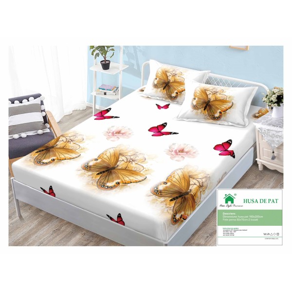 Husa Finet Elastic 160x200 + 2 Fete de perna 50x70 MM1612 Husa Finet Elastic 160x200 + 2 Fete de perna 50x70 MM1612