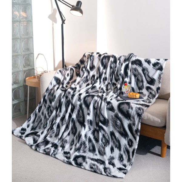 Patura cocolino 200x230 cm, ANIMAL PRINT  GRI ,cod produs PCIL7