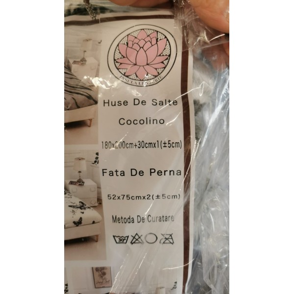 Husa de pat cu elastic COCOLINO+ 2 fete de perna HCP4 Husa de pat cu elastic COCOLINO+ 2 fete de perna HCP4